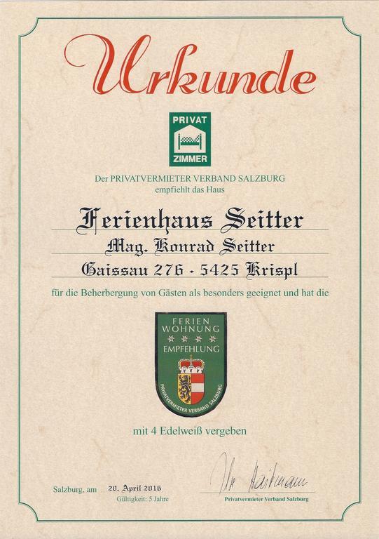 Krispl Ferienhaus Seitter מראה חיצוני תמונה